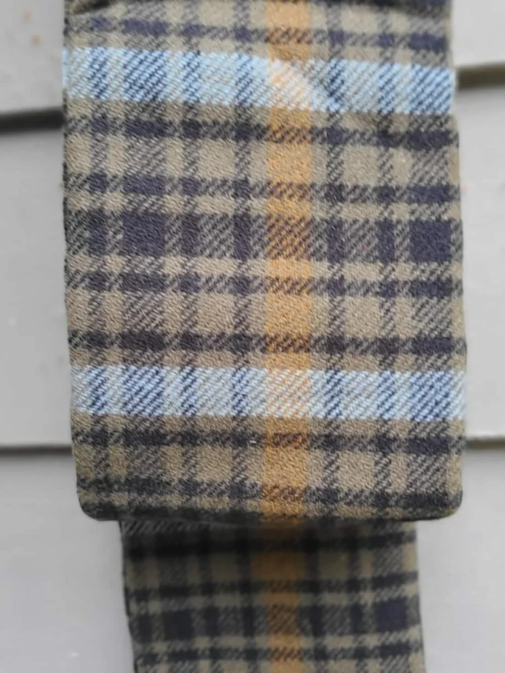 Pendleton Gray Blue Plaid 100% Wool Scarf NWT